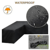 1 Piece V-Shaped Patio Sofa Cover, 210D Oxford Waterproof UV-Resistant Outdoor Furniture Protector, V1189-LC-HW-00237