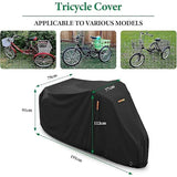 Replacement Waterproof cover for outdoor tricycle, electric recumbent bike, 190x76x112 cm with V1189-LC-QP-00138