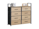 CARLA HOME 8 Drawer Tallboy Large Storage Cabinet - Brown - Rustic - Steel - Chest Drawers Tallboy V178-36456