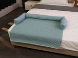 Cooling Quilted Pet Bed Mat with Bolsters for Summer, Soft Rectangular Sofa Cover Pad for Small to V1341-ZY-ETYYN3SB-LIGHTBLUE-7070CM