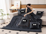 Dark Grey Padded and Thickened Elf 2-in-1 Foldable Car Pillow Blanket - Cozy 40x40cm Pillow, Unfolds V888-ELOSUNG33403