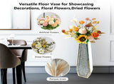 Silver Mirrored Floor Vase Luxury Diamond Flower Vase Living Room Home Office V767-JJ-XM1718