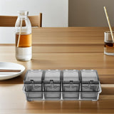 Plastic Kitchen Salt Container with Lid and Compartment Organizer for Easy Storage V1366-AZ2-W-20279