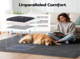 Artiss Floor Rug 140x200cm Plush Area Shaggy Rug Living Room Bedroom Carpet Grey FLR-FLU01-140X200-GY