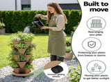 Green Fingers Garden Bed 5 Tier Vertical Garden Grey Strawberry Stackable Planters Herb Petunias Tan GARDEN-PLASTIC-25L-DYE