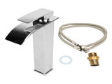Waterfall Bathroom Faucet 304 Stainless Steel Hot and Cold Single Handle Sink Faucet Vanity Sink for V1294-YM0901-3112240023711