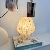 Vintage Speckled All Glass Mushroom Table Lamp - Bedside Soft Ambient Night Light, AU Plug with 3 V888-ELOSUNG55166-9