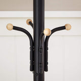 Metal Coat Rack Stand Hat Hanger, Black, 182cm V178-61284