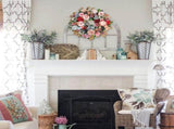22 Inches Spring Summer Everyday Flower for Front Door, Artificial Roses Peony Wild Flowers V1258-DP02-C-2669