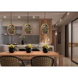 Moravian Glass Oval Pendant Light - Chrome V558-LL002PL026CH