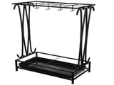 Metal Umbrella Rack Stand with Tray, 10 Slots 8 Hooks Umbrella Holder for Indoor Entryway Office V1192-AZ-W-18521