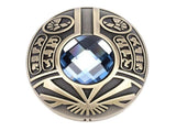 Metal Fidget Slider Zinc Alloy Ancient Egypt Oval Everyday Carry Fingertip Fidget Toy with Blue V1294-YM0901-3117250168211
