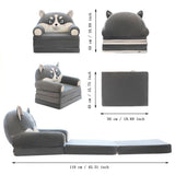 Foldable Kids Sofa Backrest Armchair 2 In 1 Foldable Children Sofa Cute Cartoon Lazy Sofa Children V1192-AZ-W-35204