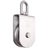 M100 Single Pulley Roller 304 Stainless Steel Heavy Duty Swivel Lifting Rope Block, 1000kg Load V1237-ZY-522-0076