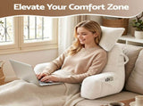 Giselle Bedding Reading Pillow with Detachable Neck Roll & Armrests Sit Up Pillow for Bed Back PILLOW-READ-VEL-BG