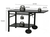 Levede Outdoor Kitchen Cart Mobile Foldable Food Prep BBQ Grill Dining Table ST1016-BK-AU