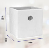 SORTI 27x28x27 CM White 8-Pack Foldable Storage Cubes - Fabric Bookcase Organizers for Toys and More V510-SML_WHITE_8X