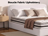 Giselle 21cm Bonnell Pillow Top Mattress Artiss Double Boucle Bed Frame Set MABF-0754-DARA-D