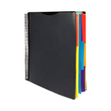 Spiral Binder Project Organizer - 6/12 Pockets with Assorted Tabs, Tear Poly Material, 1/3 Cut Tabs, V1189-LWWAL-20260401-05794
