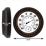 20cm Antique Indoor Outdoor Thermometer Hygrometer Temperature Humidity Meter Wall Clock Thermometer V1369-AZ3-W-12897