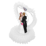 White Resin Wedding Cake Topper Romantic Bride Groom Figurine Decorative V1366-AZ2-W-19300