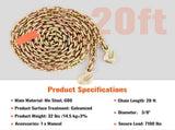 Transport Binder Chain, 220 kg Working Load Limit, 3/8'' x 20' G80 Tow Chain Tie Down with Grab V952-ZGTLJZMGDXZYJ7KNJV0