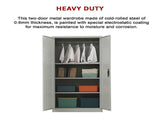 Two-Door Metal Cabinet Shelf Storage for Home Office Gym V63-844331
