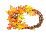 Artificial Leaf Pumpkin Wreath Door Window Fall Wreath for Halloween Christmas Decoration V1294-YM0710-3115210133111