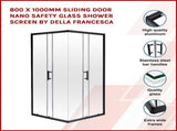 800 x 1000mm Sliding Door Nano Safety Glass Shower Screen By Della Francesca V63-829441