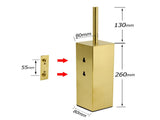 Brushed Gold Modern Stainless Steel Square Toilet Brush Wall Mounted Holder Cup V1233-T87023BG
