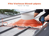 Roof Pipe Flashing Boot, Fit Pipe OD 254 to 457 mm, Flexible Silicone Roofing Jack Pipe Flashing, V952-WDGDTGHSEDPMXGHUIV0