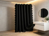 Long Scalloped, Heavy Duty Washable Waterproof Cloth Curtains, Heavy Duty Fabric V1366-AZ2-W-23582