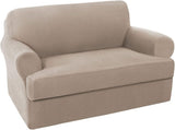 2 Pieces Loveseat Covers Fit Lovesat Width Up to 70 Inch Furniture Cover/Protector, Jacquard Spandex V1258-DP02-F-647