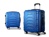 Wanderlite 2Set 20-28 Inch Luggage with TSA Lock Spinner Carry On Hard Shell Travel Suitcase Luggage LUG-ABS-BOS-2SET-BU