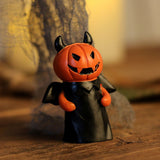 Halloween Pumpkin Resin Figurines Set with Witch Hat Broom Devil Horns and Top Hat Designs for V1341-ZY-STVYEDNE-FULLSETALL4STYLES