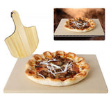 1 Set Pizza Stone Wooden Pizza Peel Paddle Baking Stone for Oven and Grill Thermal Shock Resistant V1294-YM0717-10102893