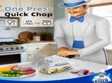 Vegetable Chopper with Container, 2 in 1 Manual Hand Food Chopper with 2 Stainless Steel Chopping V1258-DP02-C-2895