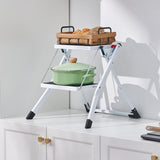 Step Ladder 2-Step 150kg Capacity, Ergonomic Folding Steel Step Stool with Wide Anti-Slip Pedal, V952-JYTDGKZDLB00QE3JSV0