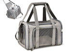 Portable Travel Bag Soft Crate Cage Cat Bag Animal Carriers for Pets -Grey V1263-JX-6209-1