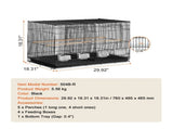 Bird Cage, 18 in, Small Parakeet Cage Divider, Sturdy Metal Bird Flight Cage, Travel Birdcage V952-ZMSMNNL31191DY8JTV0