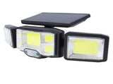 3 Heads Outdoor Solar Wall Light with Remote Control Motion Sensor 3 Lighting Modes Waterproof Wide V1294-YM0901-3119240045311
