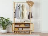 High Strength Bamboo Clothing Rack Closet Organizer Storage Cabinet & Shoe Shelf V767-JJ-ZY1113