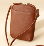 Brown Premium Leather Mini Crossbody Phone Bag - Stylish Multi-Pocket Organizer for Women V888-ELOSUNG27831