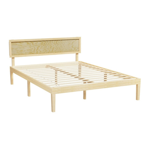 Artiss Bed Frame Double Size Wooden Base Mattress Platform Timber Pine YUMI WBED-YUMI-D-WD-AB