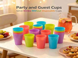 12Pcs Plastic Cups, 17.5oz Unbreakable Water Cups Drinking Cup, Reusable Tumblers for Indoor Outdoor V1192-AZ-W-17267