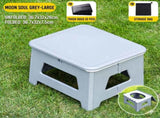 Grey Large Portable Folding Camping Toilet Stool - Capacity Emergency Potty for Car, Outdoor Travel, V888-ELOSUNG47288