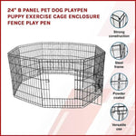 24" 8 Panel Pet Dog Playpen Puppy Exercise Cage Enclosure Fence Play Pen V63-834381