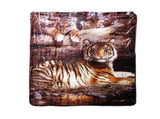 375gsm 1 Ply 3D Print Faux Mink Blanket Queen 200x240 cm Tiger Family V442-BZO-BLANKET-3753DTIGER-BROWN-QS