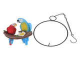 Garden Iron Ring Parrot Pendant Resin Bird Model Crafts Courtyard Balcony Decorations Small Red Blue V1294-YM0512-3111220286711