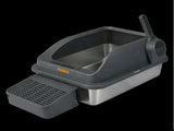 Pawz Stainless Steel Cat Litter Box Big Cats Kitten High Sided Easy Clean Grey PT1393-GY-AU